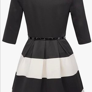 Hanna Nikole Classy Striped Retro Swing Dress for Women Plus Size 2X